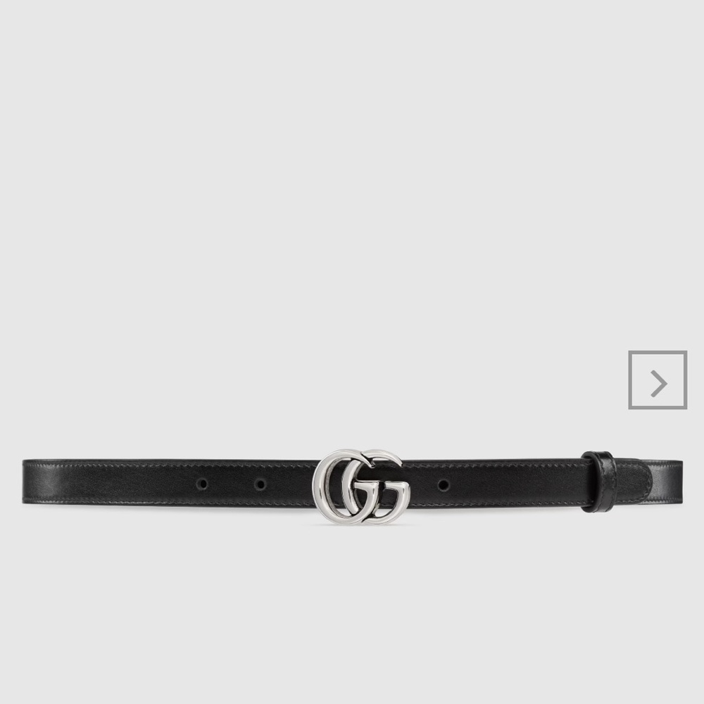 Gucci Black Belt with Silver Buckle